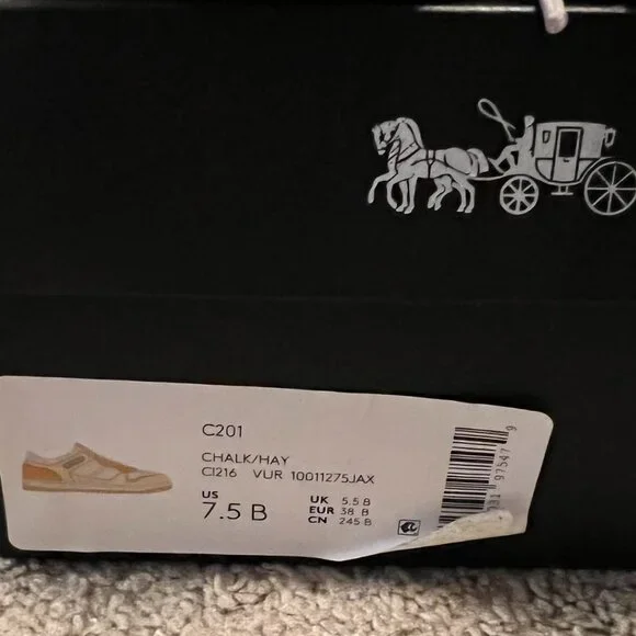 NWT Coach C201 Sneakers in Chalk/Hay - Picture 8 of 8